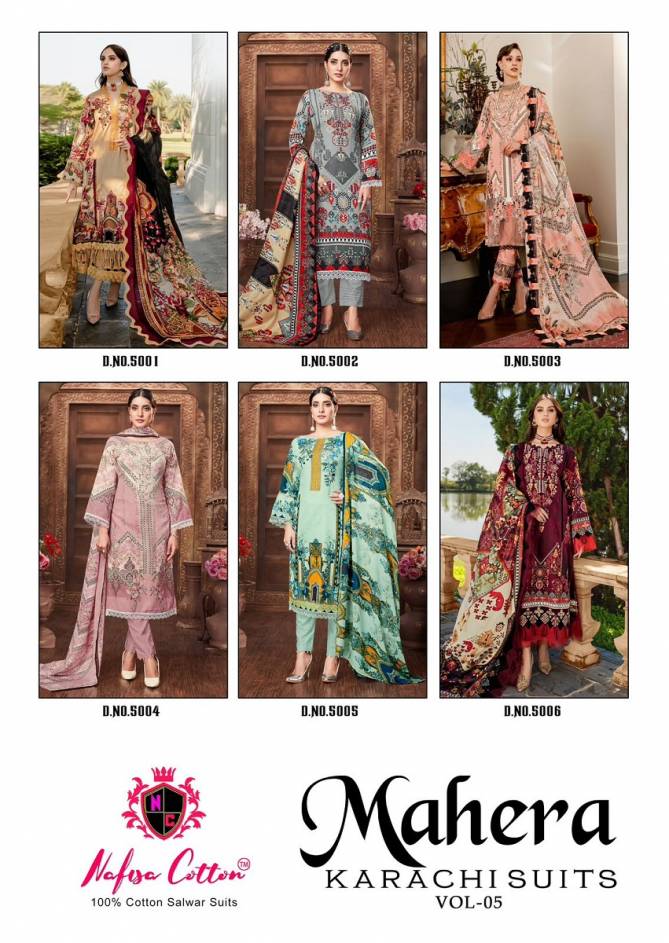 Mahera Vol 5 By Nafisa Printed Karachi Cotton Dress Material Wholesale Clothing Suppliers In India
